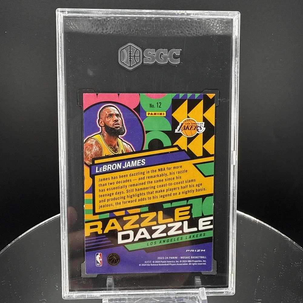 LeBron James 2023-24 Panini Mosaic Razzle Dazzle #12 SGC 9 Lakers